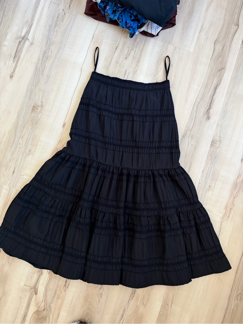Black Tiered Maxi skirt